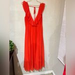 ZARA  Pleated midi  Dress Red size small Photo 9
