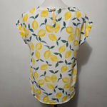 Hippie Rose  Lemon Print Twist Front Blouse Size Small Photo 4