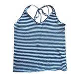 American Eagle Navy and white striped cropped halter top size medium Photo 0