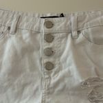 Dollhouse  White Cuffed Disteressed Mid-rise 4 Button Denim Shorts Photo 1