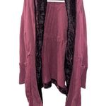 Free People Westwood Hooded Cardigan Women Small Velvet Trim Bohemian Duster Photo 3