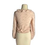 Paige Romantic Cottagecore Ruffle Blouse Blush Floral XS Photo 4