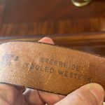 Vintage Brown Embossed Leather Belt Photo 1