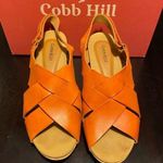 Cobb Hill by Rockport Alleah slingback wedge sandal size 9W Orange w/ cork sole Photo 1