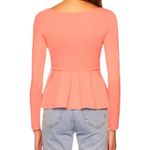 Susana Monaco NWT  Square Neck Pink Long Sleeve Peplum Top Size Small Photo 1