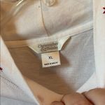 Christopher & Banks  White Long Sleeve Tee with red Floral Details xl Photo 2