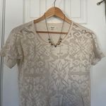 Madewell Ivory Lace Shapes Tee Blouse Photo 5