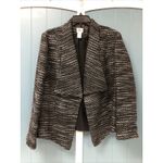 Chico's Women's‎  Black And White Dark Open Front Blazer Oversized Size 2 Photo 1