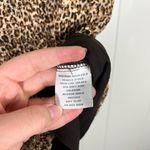 Vintage Y2K Leopard Animal Print Smocked Square Neckline Short Sleeve XL 90s Brown Photo 3