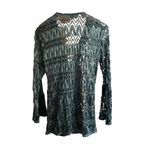 Hale Bob Hale Bob Women's Black Lace V-Neck Beaded Long Sleeve Blouse S Photo 5