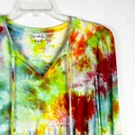 Wonderly Medium Top Confetti Cascade Tie Dye Handmade Peplum Green Pink 1152 Photo 3