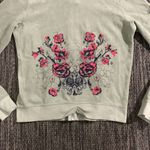 Juicy Couture  jacket Velour Floral Embellished full zip track Y2K Photo 2