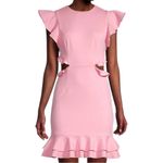 Elliatt NWT REVOLVE Gloaming Ruffled Open Back Minidress Pink Large Photo 48