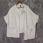 Anthropologie Light Gray Open-Front Sweater Cardigan One Size Womens Photo 0