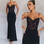 House Of CB  'Cara'‎ Black Corset lace gown Maxi Dress/Size M NWOT Photo 3