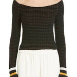 3.1 Phillip Lim 3.1 Philip Lim off the shoulder stripe trim sweater Small Photo 0
