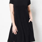 Susan Graver /Style Women's Short Sleeve Black Shift Dress Pullover Size Small Photo 0