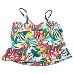 Apt. 9  Tankini Top Tummy Control Molded Cups Floral White Colorful 2X Photo 1