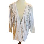SHoK 80’s Light Gray Button Front Tribal Design Cardigan Jacket/Blazer Size XL Photo 1