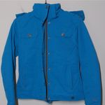 Nils Womens Ski Jacket Blue Stripe Waist Length Snap Hood Waterproof Mock Neck 2 Photo 2