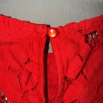 Monteau  Vibrant Red Lace Flutter Sleeve Blouse Medium NEW #721 Photo 7