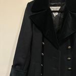 Marvin Richards Vintage Long Wool Coat Double Breasted Black Fur Collar Size 2 Photo 1