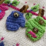 Quacker Factory Vintage Button Front Sweater Vest Novelty Mitten Knit Pink S Photo 8