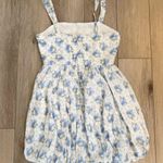 Altar'd State NWOT Altar’d State Elena Bubble Hem Floral Blue and White mini dress Easter spring Photo 3
