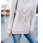 Show Me Your Mumu Frances mellow fringe pullover Cream Sweater Size small Photo 0