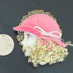 Vintage Porcelain Face Victorian Lady Head Brooch 18g Photo 3