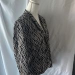 Covington  Black and White Geometric Blazer Photo 3