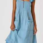 Pilcro ANTHRO |  Flutter Sleeve Denim Midi Dress‎ Photo 0