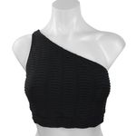 Booty By Brabants Women's Black Sleeveless Lounge One Shoulder Crop Top Size S Photo 0