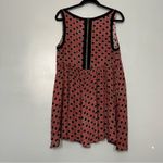 Free People  Molly Babydoll Swing Dress Zipper Back Polka Dot Red Black Women’s M Photo 1