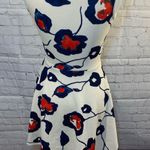 E.Leigh's Vibrant Red & Blue Floral Print Mini Dress-Small Photo 1