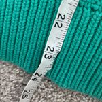 J.Crew Balloon-sleeve pointelle sweater (Sz M) Teal Green Photo 7