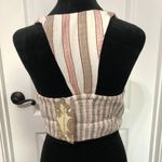 B.O.G. Collective Striped Halter Crop Top Beige & Red Small Viscose/Linen NWT Size undefined Photo 4