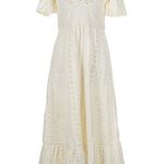 Maeve NWT Anthropologie Rochelle Eyelet Maxi in White Ivory Eyelet Dress M Photo 0