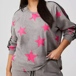 Torrid Active Fleece Sweatshirt – Pink Stars & Black Stripe Sleeves – Size 2 Photo 0