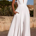 SheIn White Halter Jumpsuit Photo 0