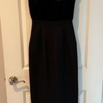 AQ/AQ Black Velvet Francesca Midi Dress | Size 0 Photo 6