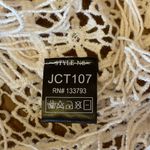 POL Callahan Anthropology Knit Top M/L Cream Ivory Crochet Fringe Boho Boxy Photo 2