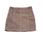 Free People Women's  Brown Corduroy Mini Skirt Zip Back‎ Size 8 Photo 1