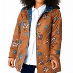 Dennis Basso Brown Floral Raincoat Women’s Size M Photo 1