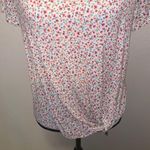 SO Goods For Life Floral Lace Back Front Knot Short Sleeve Shirt Photo 2