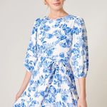 Sugar Lips  Antoinette Blue Floral Balloon Sleeve Derby Dress SIZE MED Photo 7