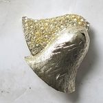 Vintage Dodds Brooch Bells Rhinestones Retro Christmas Costume Jewelry Silver Photo 2