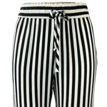 Reformation Women's Black White Striped High Rise Cropped Casual Pants Size S Photo 3