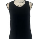 Club Monaco  Black Ribbed Racerback Tank Top SZ L Modal Blend Photo 0