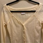 Urban Outfitters Out From Under Ivory Cropped V-Neck Knit Cardigan Size M Photo 1